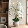 Gallery Direct Faux Plants - Real Touch White Orchid In Cement Style Pot