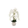 Gallery Direct Faux Plants - Real Touch White Orchid In Cement Style Pot