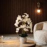 Gallery Direct Faux Plants - Real Touch White Orchid In Cement Style Pot