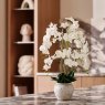 Gallery Direct Faux Plants - Real Touch White Orchid In Cement Style Pot