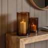 Gallery Direct Accessories - Edged Cut Glass Vase Brown Large
