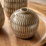 Gallery Direct Accessories - Elia Ceramic Ridged Bud Vases Natural Set of 3