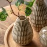 Gallery Direct Accessories - Elia Ceramic Ridged Bud Vases Natural Set of 3