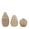 Gallery Direct Accessories - Elia Ceramic Ridged Bud Vases Natural Set of 3