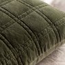 Gallery Direct Cushions - Cotton Velvet Quilted Cushion Olive