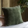 Gallery Direct Cushions - Cotton Velvet Quilted Cushion Olive