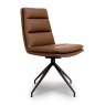 Furniture Link Nobo Swivel - Dining Chair Tan Faux Leather