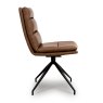 Furniture Link Nobo Swivel - Dining Chair Tan Faux Leather