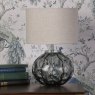 Laura Ashley Laura Ashley - Elderdale Table Lamp Smoked Glass Polished Chrome With Shade