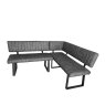 Classic Furniture Roxburgh - Corner Bench RH (Grey Faux Leather)