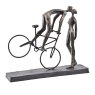 Libra Luxurious Glamour - Antique Bronze Kissing Couple On Bike Sculpture