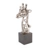 Libra Midnight Mayfair - Abstract Giraffe Head Sculpture in Silver Resin