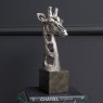 Libra Midnight Mayfair - Abstract Giraffe Head Sculpture in Silver Resin