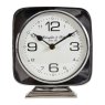 Libra Midnight Mayfair - Vickery Silver Nickel Square Mantel Clock on Stand