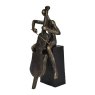 Libra Calm Neutral - Antique Bronze Jackie Cellist on Block Sculpture