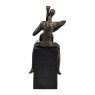 Libra Calm Neutral - Antique Bronze Jackie Cellist on Block Sculpture