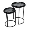 Libra Midnight Mayfair - Monochrome Swirl Set of 2 Side Tray Tables