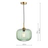 Dar Lighting Dar - Demarius 1 Light Pendant Green Glass Bronze Detail