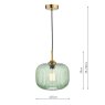 Dar Lighting Dar - Demarius 1 Light Pendant Green Glass Bronze Detail