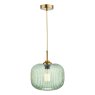 Dar Lighting Dar - Demarius 1 Light Pendant Green Glass Bronze Detail