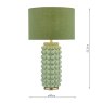 Dar Lighting Dar - Etzel Table Lamp Green Antique Brass With Shade