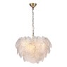 Dar Lighting Dar - Courtney 10 Light Pendant Textured Glass and Antique Brass