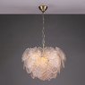 Dar Lighting Dar - Courtney 10 Light Pendant Textured Glass and Antique Brass