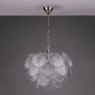 Dar Lighting Dar - Courtney 10 Light Pendant Textured Glass and Antique Brass