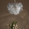 Dar Lighting Dar - Courtney 10 Light Pendant Textured Glass and Antique Brass