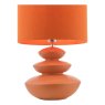 Dar Lighting Dar - Discus Ceramic Table Lamp Orange With Shade