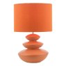 Dar Lighting Dar - Discus Ceramic Table Lamp Orange With Shade