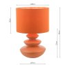 Dar Lighting Dar - Discus Ceramic Table Lamp Orange With Shade