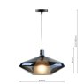 Dar Lighting Dar - Esmeralda Single Pendant Blue Glass and Opal Glass
