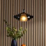 Dar Lighting Dar - Esmeralda Single Pendant Blue Glass and Opal Glass