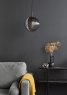 Dar Lighting Dar - Evander Single Pendant Matt Black and Smoked Glass