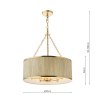 Dar Lighting Dar - Fenella 5 Light Pendant Gold With Natural Seagrass Shade