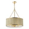 Dar Lighting Dar - Fenella 5 Light Pendant Gold With Natural Seagrass Shade