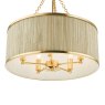 Dar Lighting Dar - Fenella 5 Light Pendant Gold With Natural Seagrass Shade