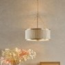 Dar Lighting Dar - Fenella 5 Light Pendant Gold With Natural Seagrass Shade