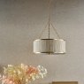 Dar Lighting Dar - Fenella 5 Light Pendant Gold With Natural Seagrass Shade