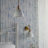 Dar Lighting Dar - Hadano Wall Light Natural Brass Ceramic Domed Shade