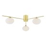 Dar Lighting Dar - Jasper 3 Light Semi-Flush Satin Gold and Opal Glass