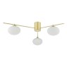 Dar Lighting Dar - Jasper 3 Light Semi-Flush Satin Gold and Opal Glass