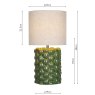 Dar Lighting Dar - Jayden Table Lamp Green Reactive Glaze With Shade