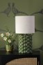 Dar Lighting Dar - Jayden Table Lamp Green Reactive Glaze With Shade
