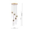 Dar Lighting Dar - Jodelle 5 Light Cluster Pendant Polished Bronze and Glass