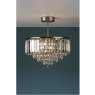 Laura Ashley Laura Ashley - Vienna 3lt Semi Flush Crystal & Antique Brass