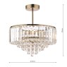 Laura Ashley Laura Ashley - Vienna 3lt Semi Flush Crystal & Antique Brass