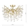 Laura Ashley Laura Ashley - Willow 3lt Semi Flush Satin Champagne Crystal