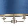 Laura Ashley Laura Ashley - Sorrento 3 Light Pendant Matt Antique Brass & Blue Shade